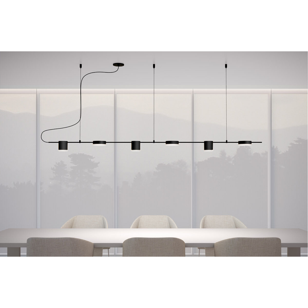 Sonneman 2886.25 Counterpoint LED 64 inch Satin Black Pendant
